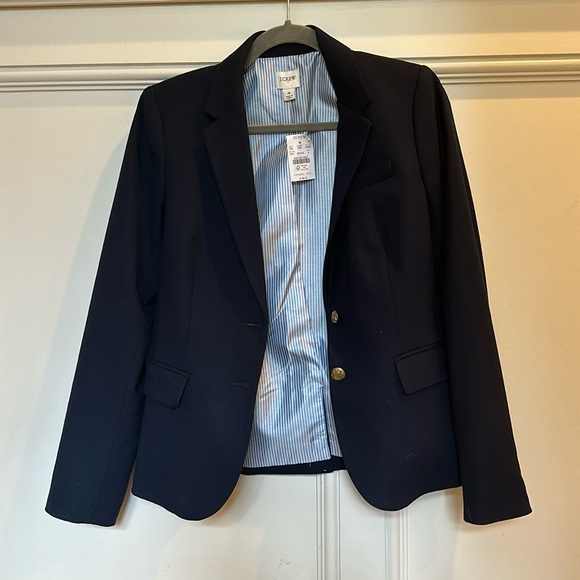 NWT J. Crew Blazer Womens 4 Navy - Picture 1 of 4
